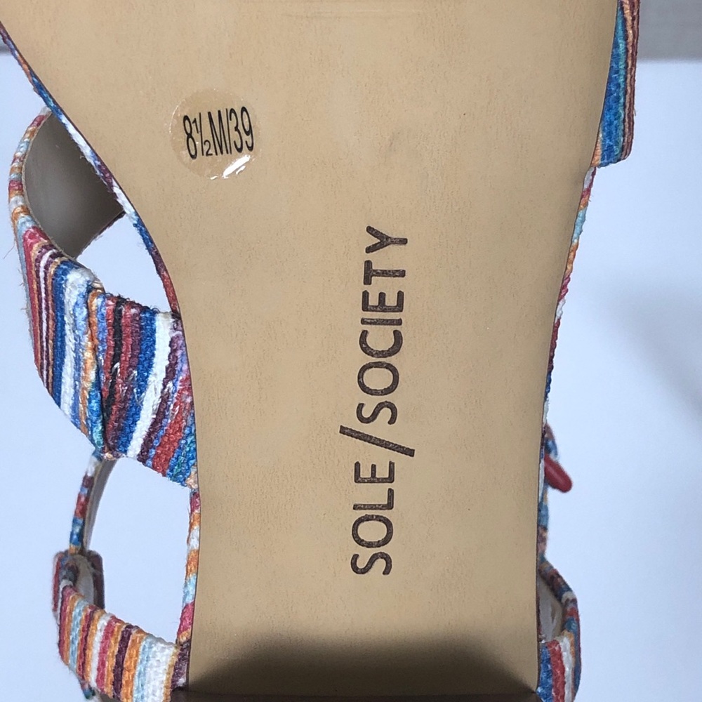 - NWB Sole Society Francey Linen Sandal Sz 8.5 - Picture 5 of 5
